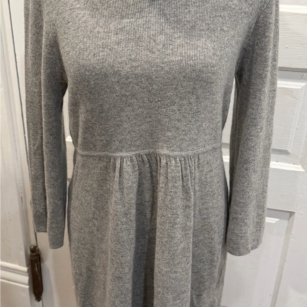 J Crew Wool Cashmere Blend Roll Top Gray Sweater Long Sleeve Dress Sz M Rn 77388